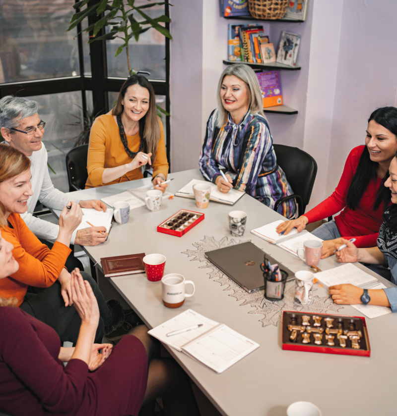 international colleagues in a multilingual business meeting